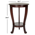 Round Pedestal Side Table with Curved Legs and Lower Shelf
