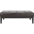SAFAVIEH Tonja Brown Bicast Leather Rectangular Ottoman