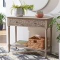 SAFAVIEH Leonia Console Table with 2 Drawers - Dimensions: 35.5" W x 13" L x 29.5" H