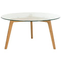 SAFAVIEH Rachelle Mid-Century Round Glass Coffee Table - Dimensions: 35.4" W x 35.4" D x 17.7" H