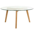 SAFAVIEH Rachelle Mid-Century Round Glass Coffee Table - Dimensions: 35.4" W x 35.4" D x 17.7" H