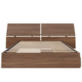 Walnut Nexera Storage Bed with Integrated Headboard