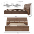 Walnut Nexera Storage Bed with Integrated Headboard