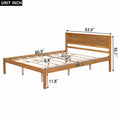 Queen Platform Bed Frame with Headboard and Wooden Slat Support