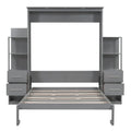 Murphy Bed with Storage Shelves Drawers and Foldable Cabinet Design