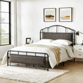 HULALA HOME Eufemia Industrial 62-Inch High Headboard Metal Platform Bed Frame