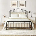 HULALA HOME Eufemia Industrial 62-Inch High Headboard Metal Platform Bed Frame