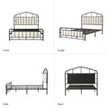 HULALA HOME Eufemia Industrial 62-Inch High Headboard Metal Platform Bed Frame