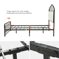HULALA HOME Eufemia Industrial 62-Inch High Headboard Metal Platform Bed Frame
