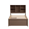 Contemporary Twin Bed Frame with USB Charging Port, Bookcase Headboard, and Dual Drawers for Bedroom or Living Room