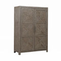 Skyview Lodge Cobblestone Oak Armoire - Spacious Bedroom Storage (54" W x 20" D x 75" H)