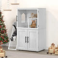 Cat Litter Box Cabinet with Shelving Storage