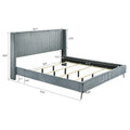Roundhill Furniture Mavela King Size Panel Bed with Wide Wale Corduroy Upholstery