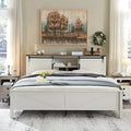 Farmhouse Platform Bed with Storage Headboard Sliding Doors and Charging Station