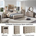Farmhouse Platform Bed with Storage Headboard Sliding Doors and Charging Station