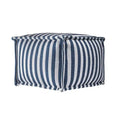 Nuloom Porto Striped Printed Ottoman Pouf for Indoor/Outdoor Use