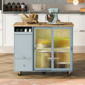 Merax Spacious Kitchen Island Cart with Adjustable Shelf and Dual Drawers
