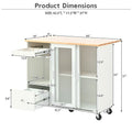 Merax Spacious Kitchen Island Cart with Adjustable Shelf and Dual Drawers
