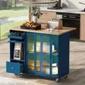 Merax Spacious Kitchen Island Cart with Adjustable Shelf and Dual Drawers