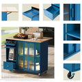 Merax Spacious Kitchen Island Cart with Adjustable Shelf and Dual Drawers