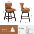 LUE BONA Set of 4 Mid-Century Modern 26-Inch Swivel Counter Stools with Faux Leather and Fabric Upholstery for Kitchen Island