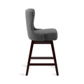 LUE BONA Set of 4 Mid-Century Modern 26-Inch Swivel Counter Stools with Faux Leather and Fabric Upholstery for Kitchen Island