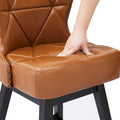 LUE BONA Set of 4 Mid-Century Modern 26-Inch Swivel Counter Stools with Faux Leather and Fabric Upholstery for Kitchen Island