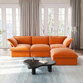 Modern L-Shaped Sectional Sofa with Chaise Ottoman - Deep and Comfortable Modular Design