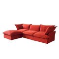 Modern L-Shaped Sectional Sofa with Chaise Ottoman - Deep and Comfortable Modular Design