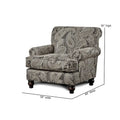 Capernicus Beige Paisley Pattern Accent Chair