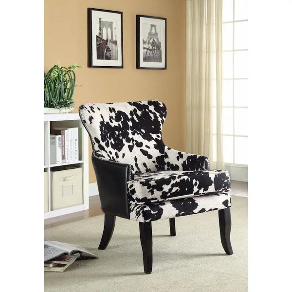 Chic and Cozy Black/White Accent Chair
