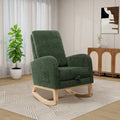 Ergonomic High Back Rocking Chair with Adjustable Footrest