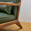 Glitzhome Set of 2 Mid-Century Modern PU Leather Accent Chairs - 30.75H with Cushions (25.75W x 33.75D)