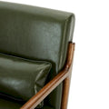 Glitzhome Set of 2 Mid-Century Modern PU Leather Accent Chairs - 30.75H with Cushions (25.75W x 33.75D)