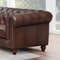 Hydeline Alton Bay Top Grain Leather Chesterfield Sofa and Loveseat Set