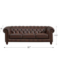 Hydeline Alton Bay Top Grain Leather Chesterfield Sofa and Loveseat Set