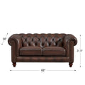 Hydeline Alton Bay Top Grain Leather Chesterfield Sofa and Loveseat Set