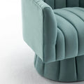 SEYNAR Set of 2 Modern Glam Velvet Upholstered Round Swivel Accent Barrel Chairs
