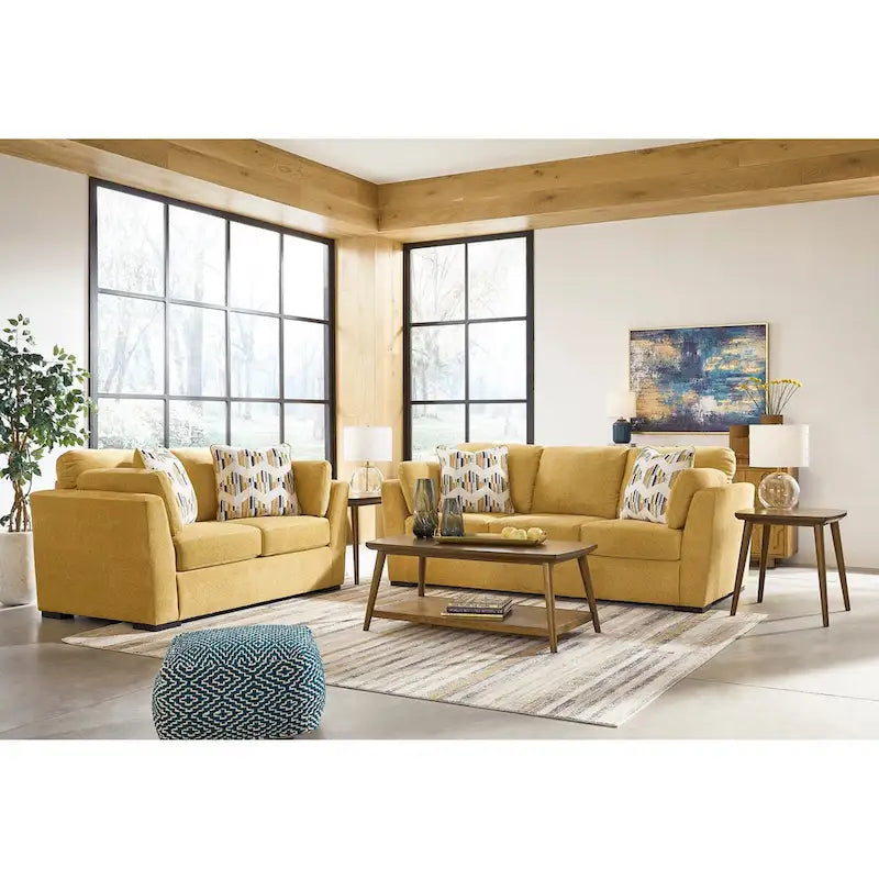 Roundhill Furniture Clareen 2-Piece Sofa and Loveseat Living Room Set