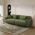 86.6" Contemporary Teddy Velvet Triple Sofa with 4 Cushions and Metal Legs