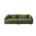 86.6" Contemporary Teddy Velvet Triple Sofa with 4 Cushions and Metal Legs