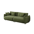86.6" Contemporary Teddy Velvet Triple Sofa with 4 Cushions and Metal Legs