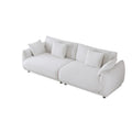 86.6" Contemporary Teddy Velvet Triple Sofa with 4 Cushions and Metal Legs