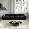 Spacious Mid-Century Modern Chenille Sectional Sofa - 4-Seater Modular Couch with Plush Cushions