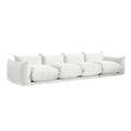 Spacious Mid-Century Modern Chenille Sectional Sofa - 4-Seater Modular Couch with Plush Cushions