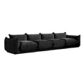 Spacious Mid-Century Modern Chenille Sectional Sofa - 4-Seater Modular Couch with Plush Cushions