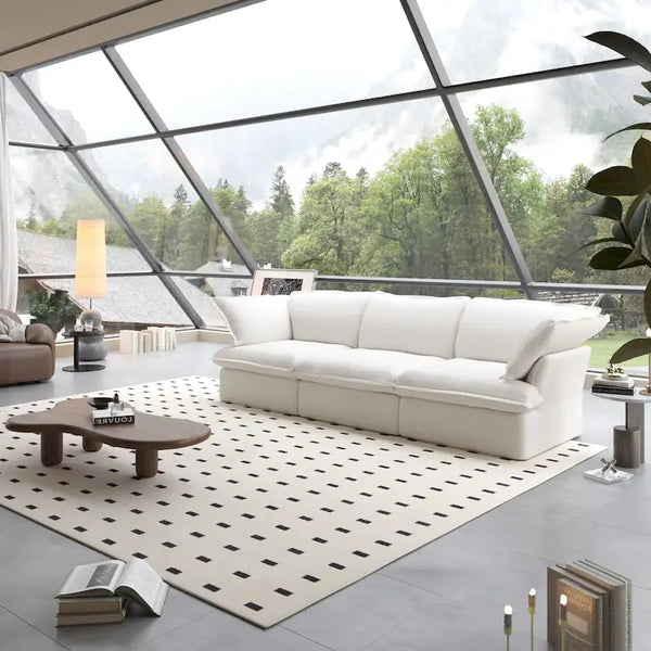 Contemporary 3-Seat Modular Sectional Sofa for Living Room - Comfortable Convertible Couch