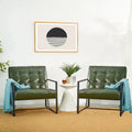 Glitzhome Set of 2 Mid-Century Tufted Accent Chairs in 29.25W PU Leather