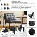 Glitzhome Set of 2 Mid-Century Tufted Accent Chairs in 29.25W PU Leather