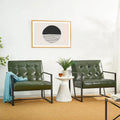 Glitzhome Set of 2 Mid-Century Tufted Accent Chairs in 29.25W PU Leather